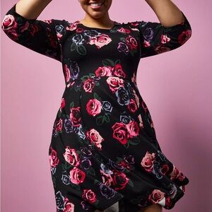 NWT Torrid x Betsey Johnson 00 M/L 10 Floral Ponte Mini Skater Dress